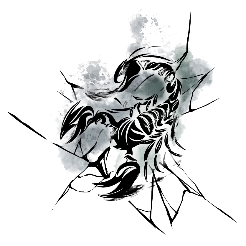 黒蠍とひび割れ - 墨のVRoidテクスチャ& 高解像度png - Yatanoctis