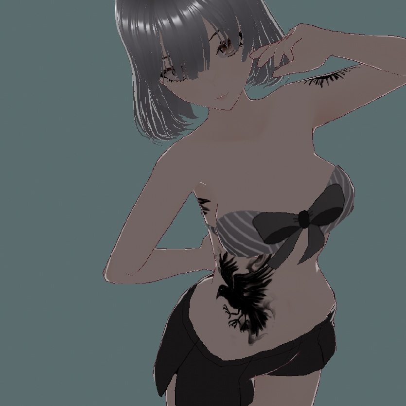 煙鴉 - 黒く燃える八咫烏VRoideテクスチャ&高解像度PNG Yatanoctis