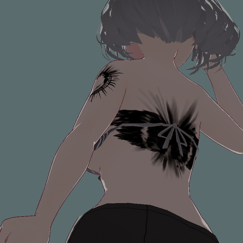 煙鴉 - 黒く燃える八咫烏VRoideテクスチャ&高解像度PNG Yatanoctis