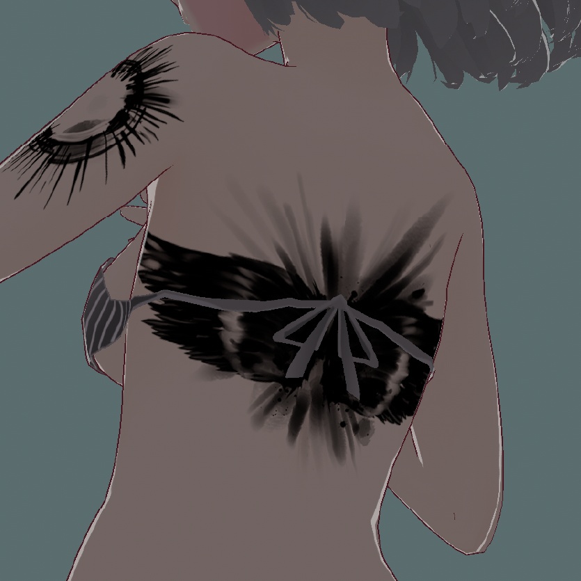 煙鴉 - 黒く燃える八咫烏VRoideテクスチャ&高解像度PNG Yatanoctis
