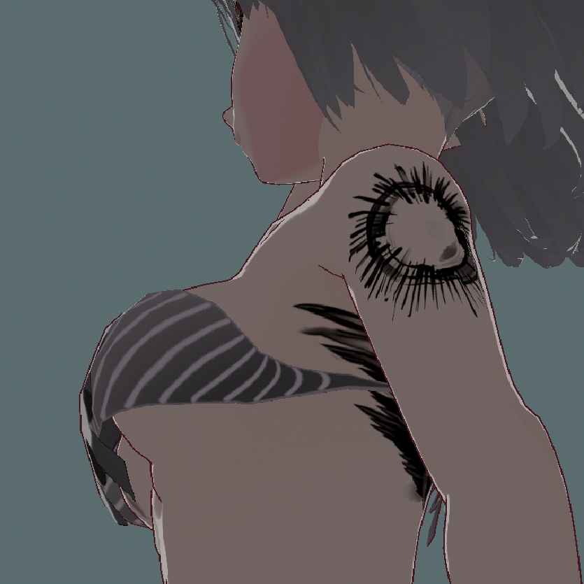 煙鴉 - 黒く燃える八咫烏VRoideテクスチャ&高解像度PNG Yatanoctis