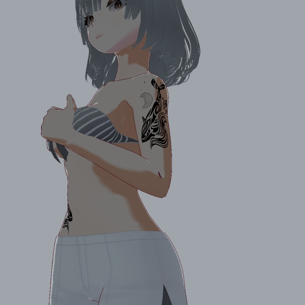 月と波のクジラ - VRoidテクスチャ - 高解像度PNG/ベクター