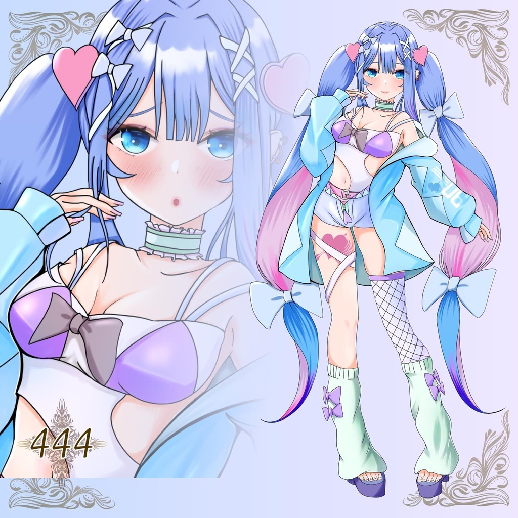 ツインテールの女の子差分9種類 - TRPG立ち絵 高解像度背景透過PNG