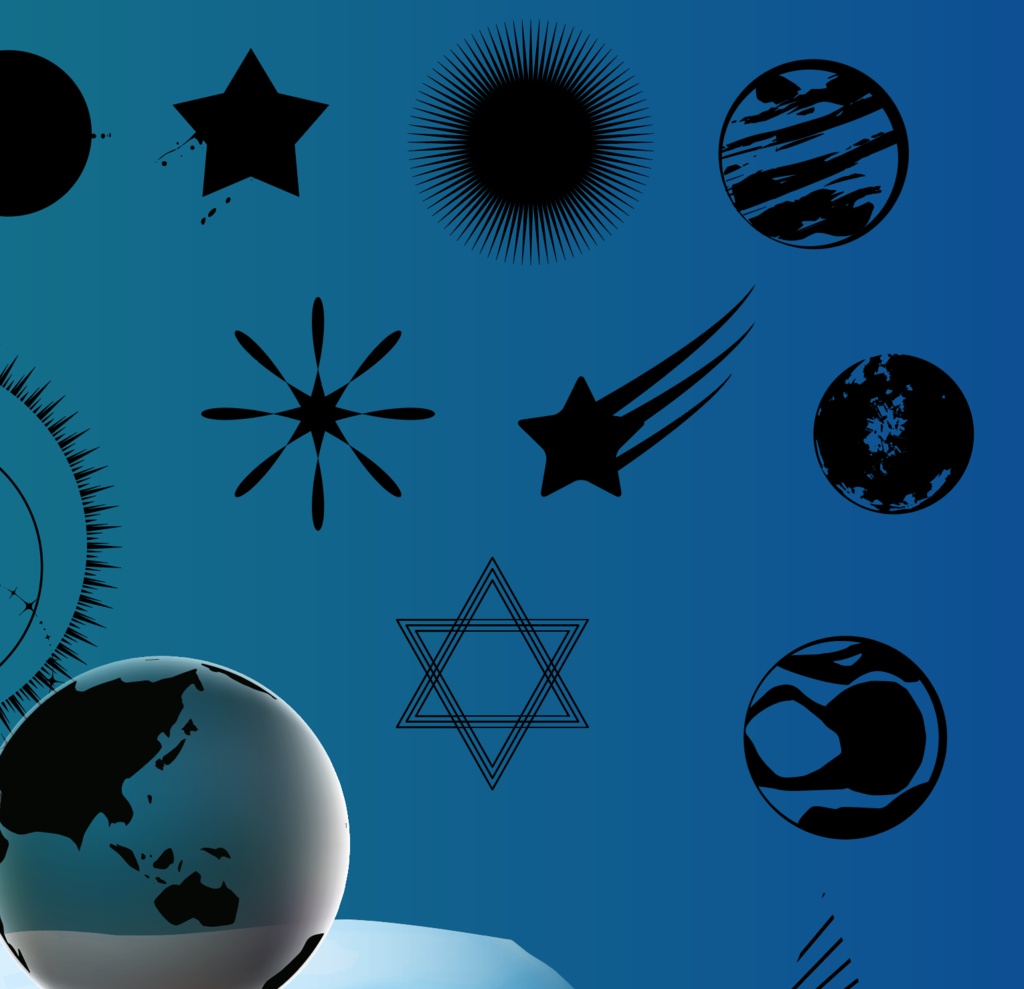 星は手の中に - 天体・地球・キラキラ素材セット黒・白(84種) 高解像度png