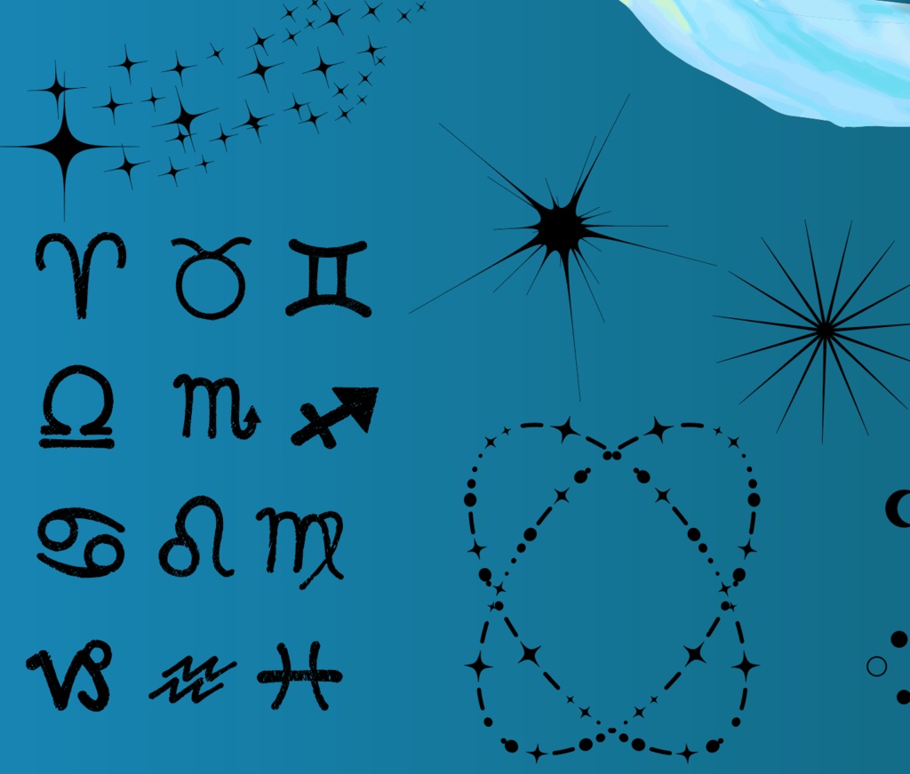 星は手の中に - 天体・地球・キラキラ素材セット黒・白(84種) 高解像度png