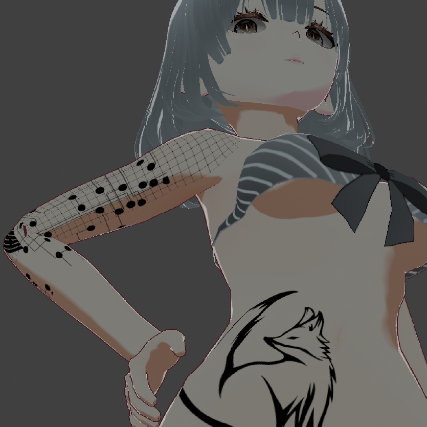 CODE FOX - 集積回路のサイバーパンクフォックスVRoidテクスチャ - 高解像度png