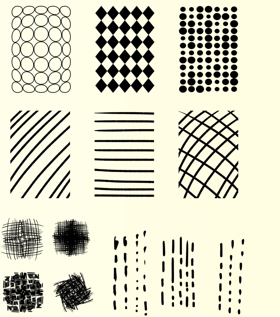 手描き風パターン&テクスチャ素材集 50種【PNG(高解像度) / AI】