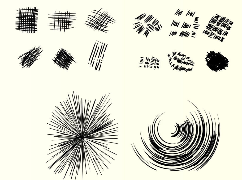 手描き風パターン&テクスチャ素材集 50種【PNG(高解像度) / AI】
