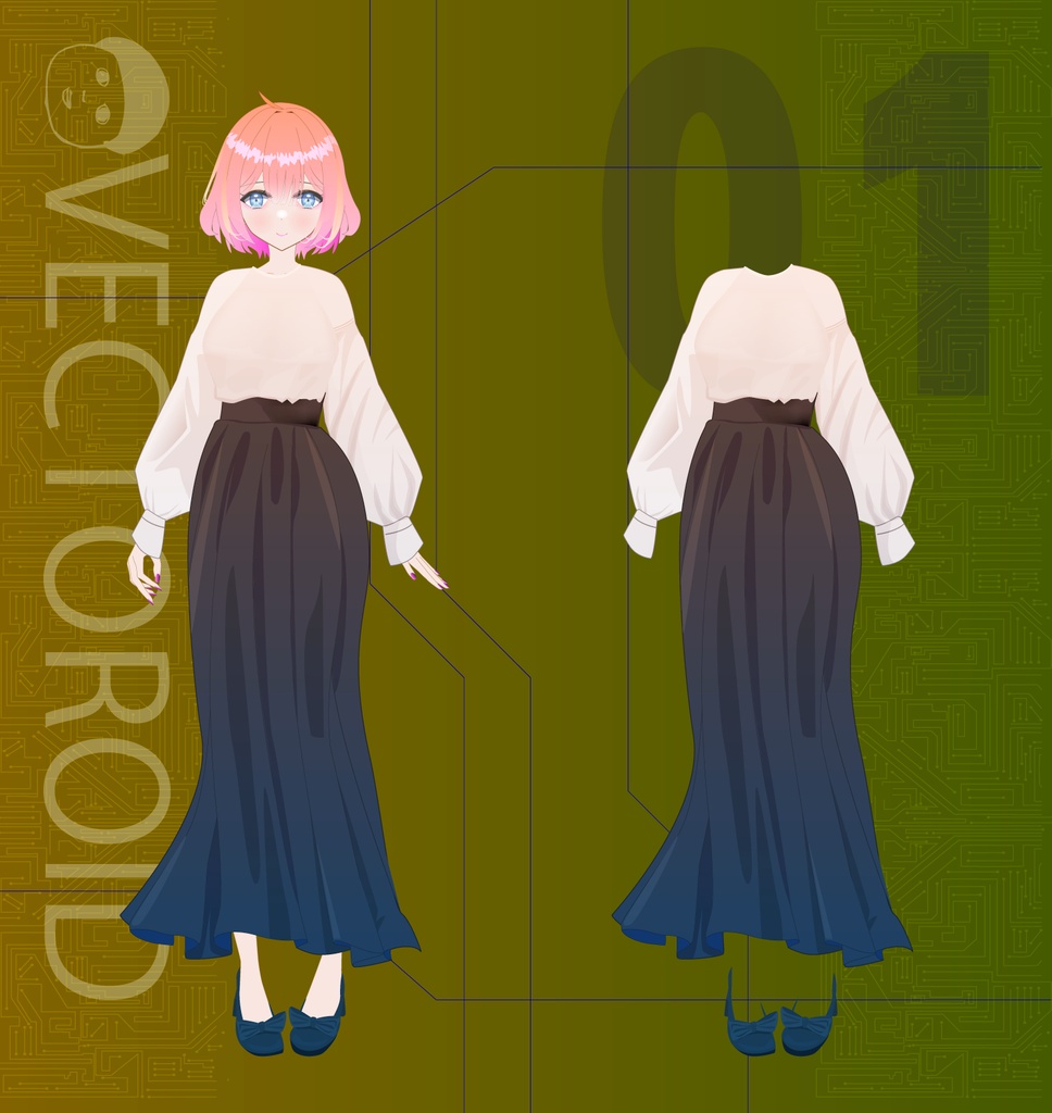VECTOROID01 - 女の子のキャラクターイラスト - ai(ベクター形式)