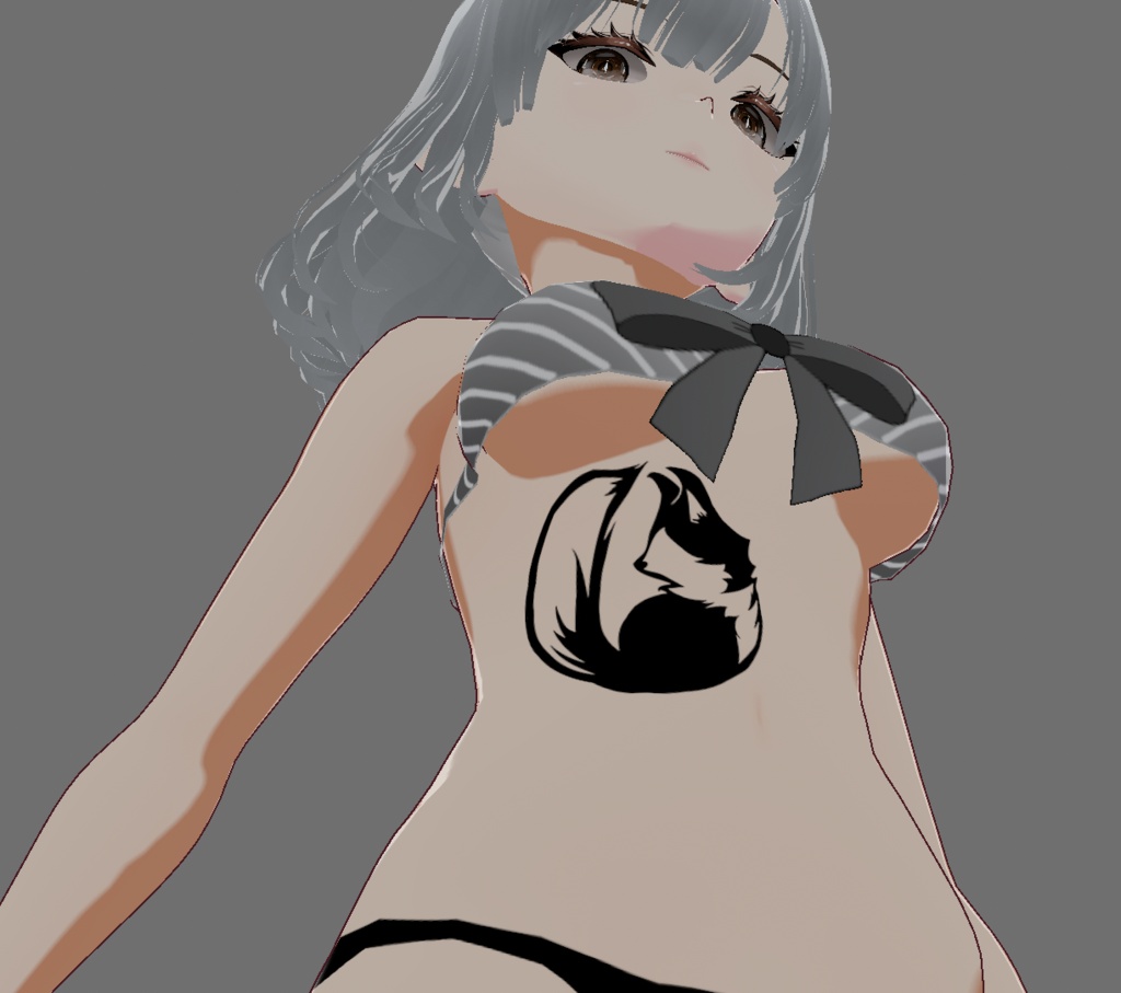 可愛いフェンリルのVRoidタトゥーデカール - 高解像度png