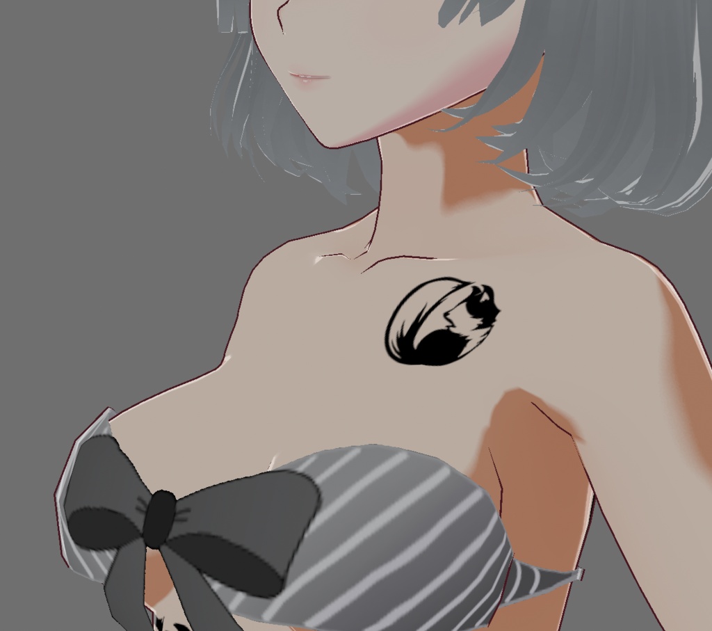 可愛いフェンリルのVRoidタトゥーデカール - 高解像度png