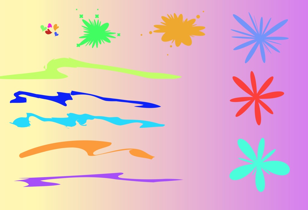 カラフルポップな背景の装飾素材68種類セット - 高解像度png or ai(ベクター)