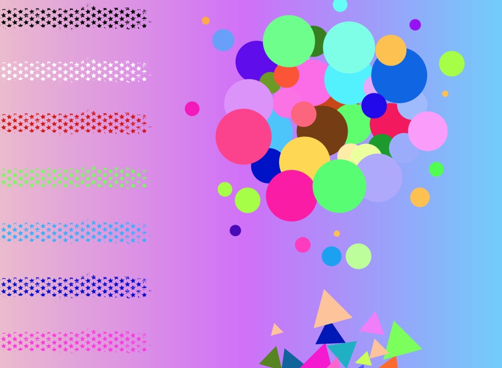 カラフルポップな背景の装飾素材68種類セット - 高解像度png or ai(ベクター)