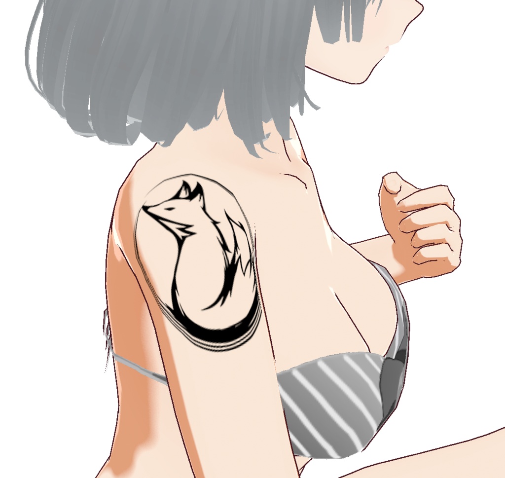 黒狐のマーク - VRoidタトゥーデカール png/ai
