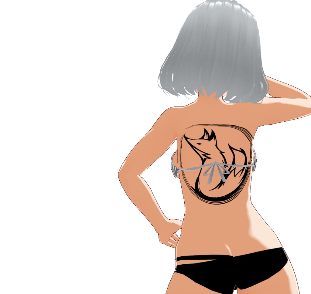 黒狐のマーク - VRoidタトゥーデカール png/ai