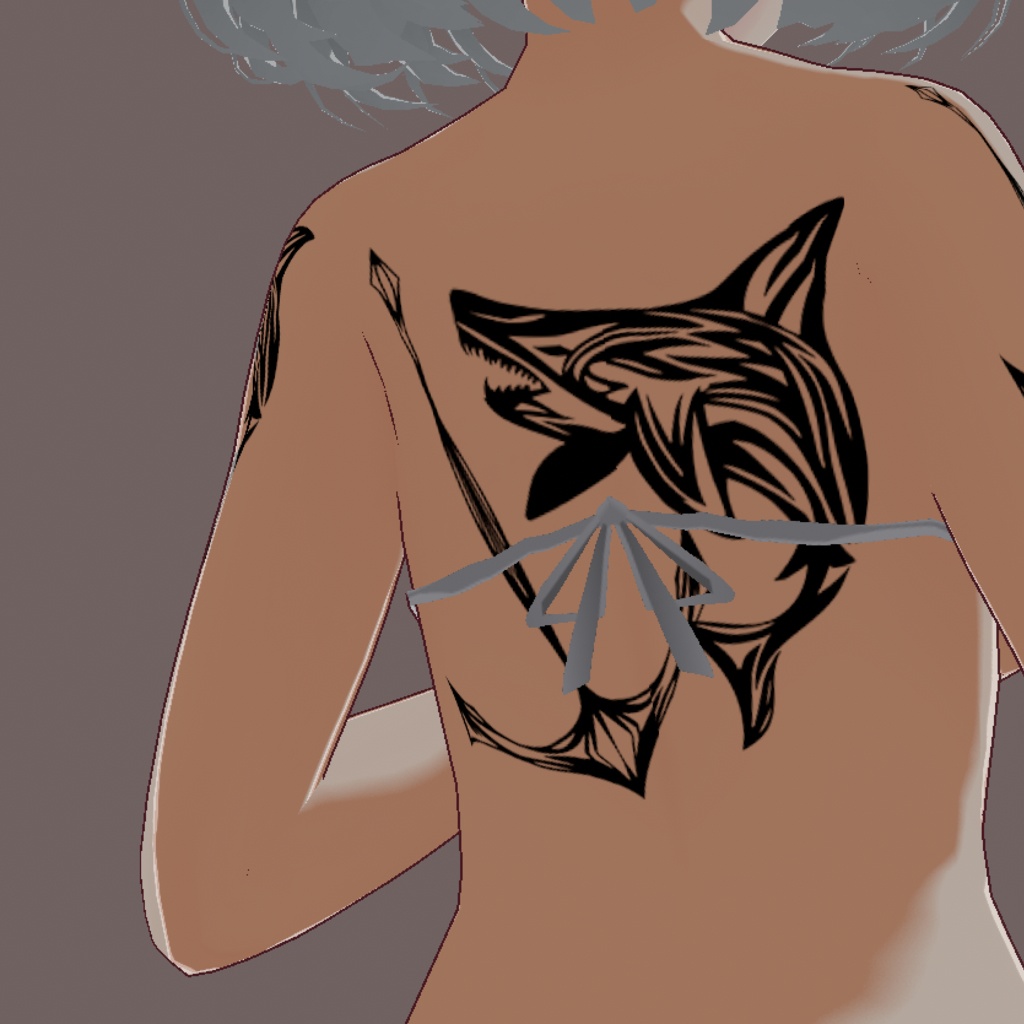 SEA FANG - サメのVRoidタトゥーデカール - png/ai