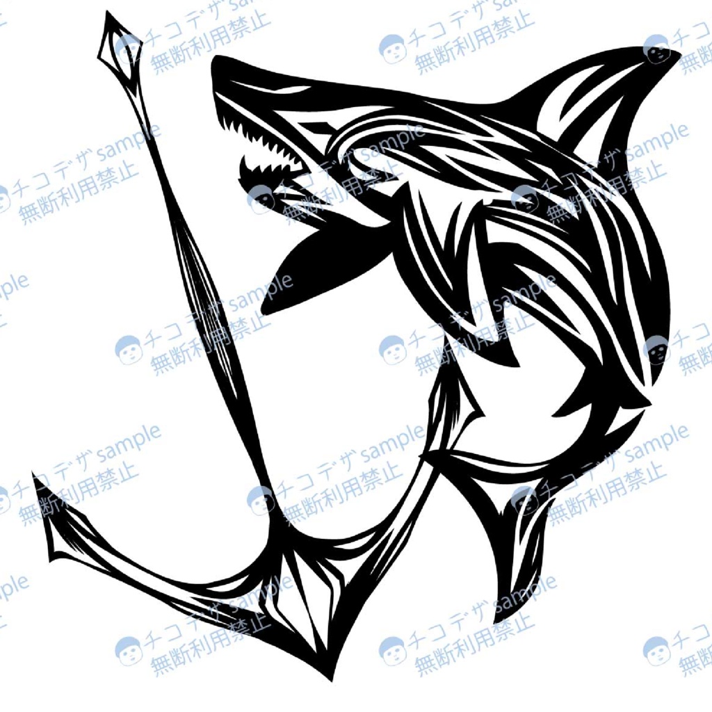 SEA FANG - サメのVRoidタトゥーデカール - png/ai