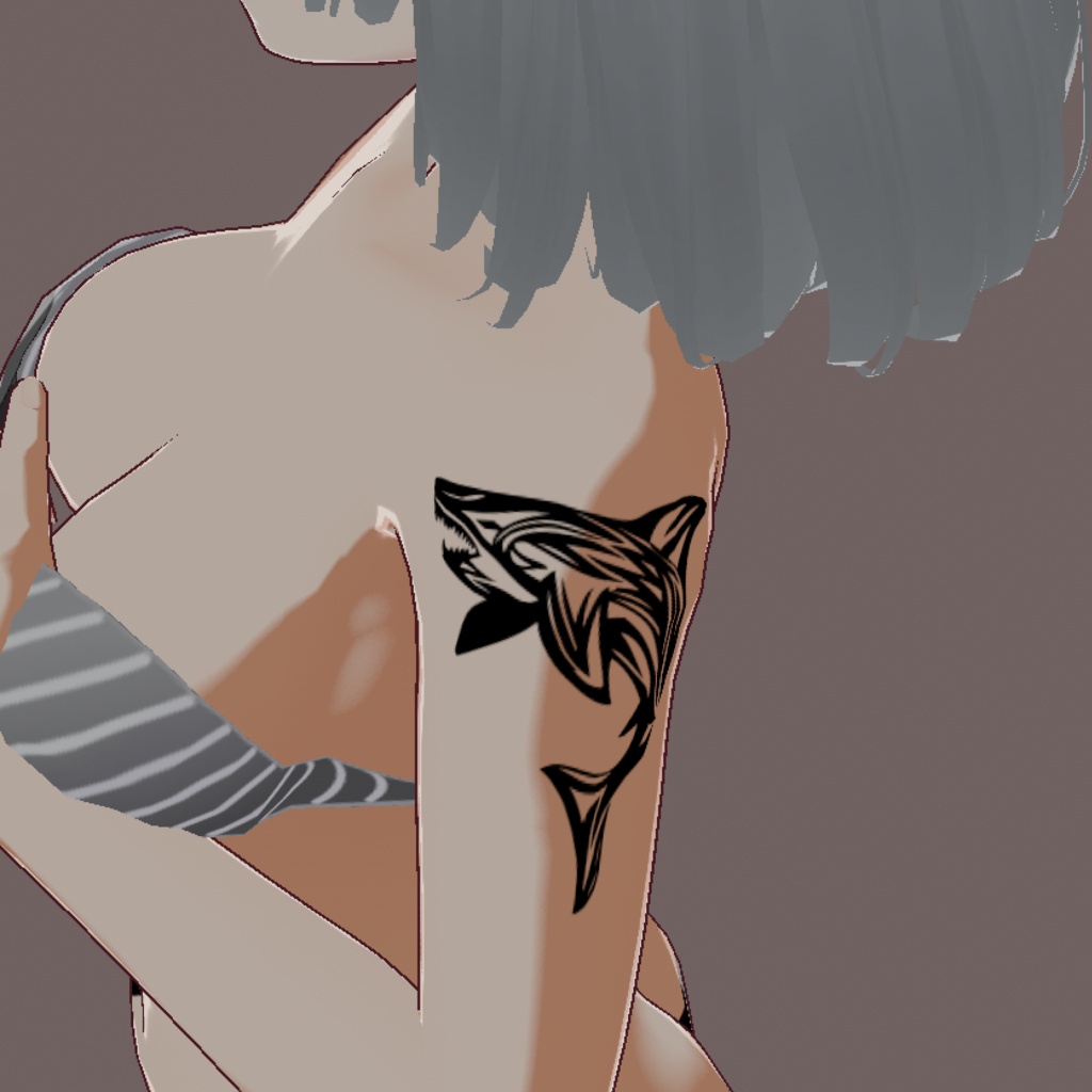 SEA FANG - サメのVRoidタトゥーデカール - png/ai