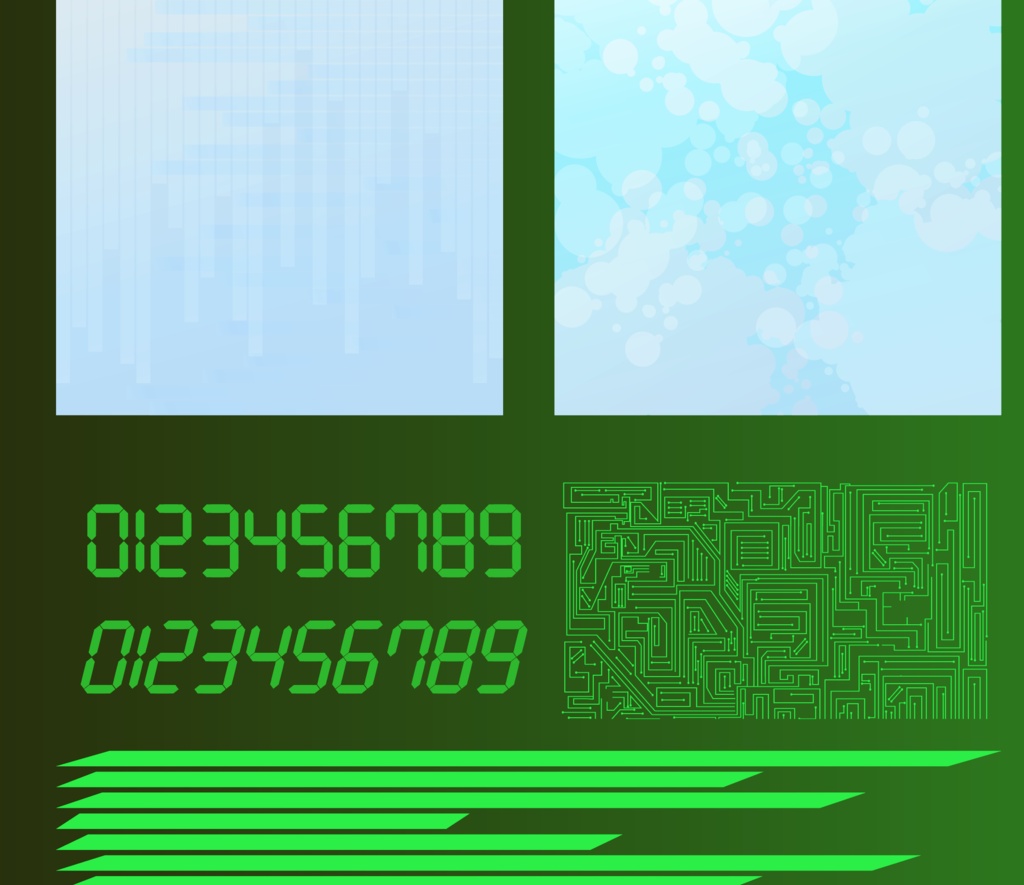 サイバーパンクの正方形背景素材18セット - png / ai