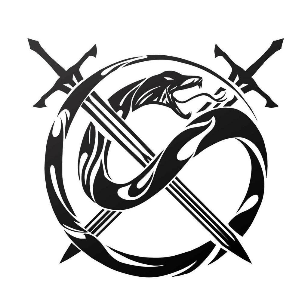 FANGS OF DOOM - 剣と蛇のタトゥー VRoidテクスチャ - 高解像度png