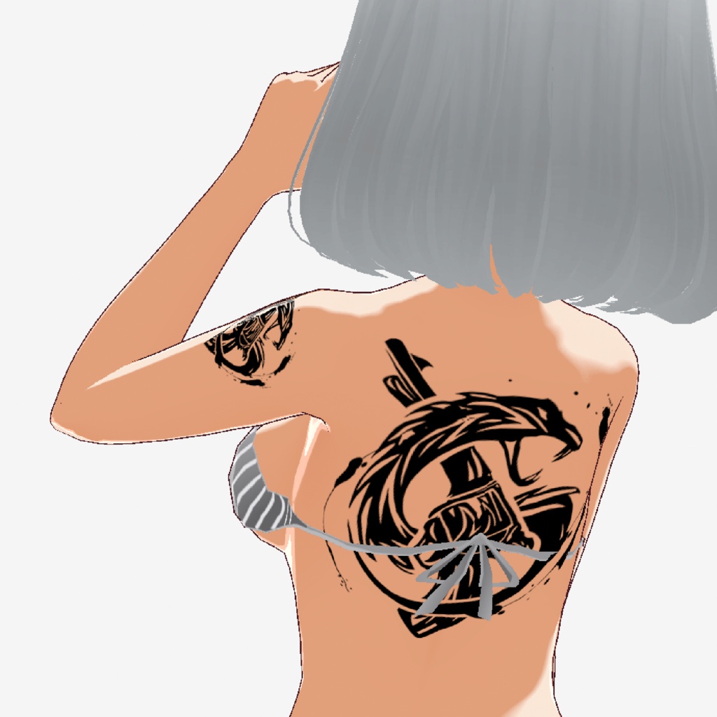ヨルムンガンドリボルバー - VRoidタトゥーテクスチャ 高解像度png oa ai