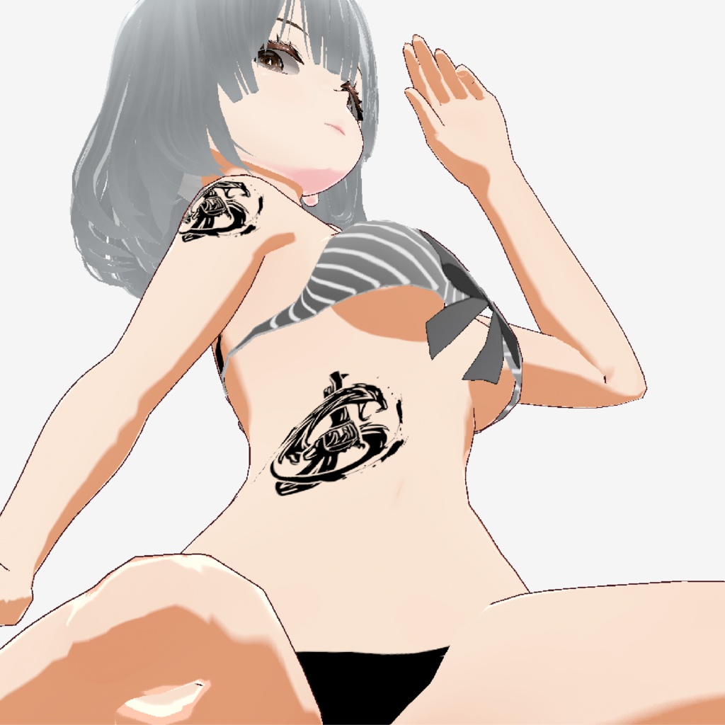 ヨルムンガンドリボルバー - VRoidタトゥーテクスチャ 高解像度png oa ai