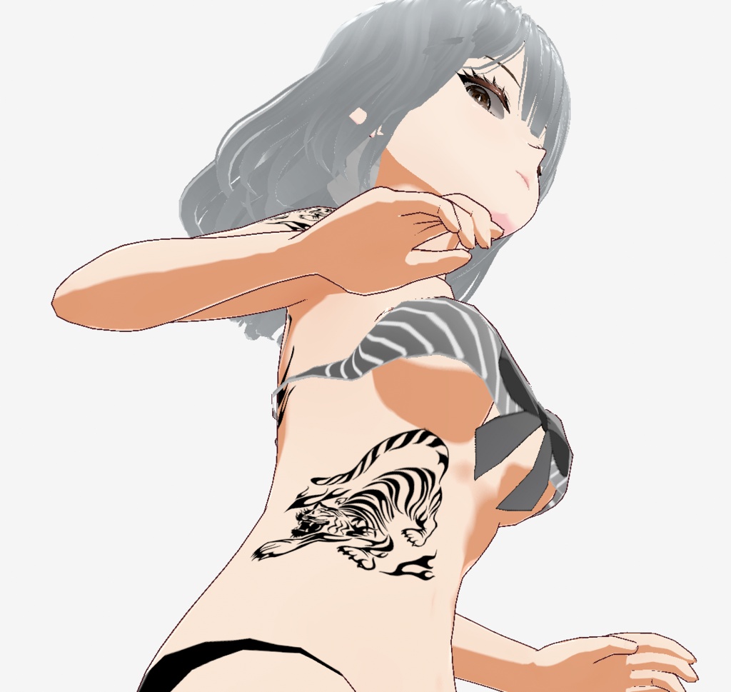 白虎のワンポイントタトゥ - VRoidテクスチャ - 高解像度png or ai