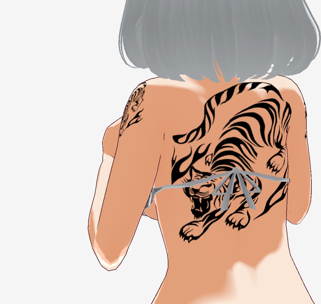 白虎のワンポイントタトゥ - VRoidテクスチャ - 高解像度png or ai