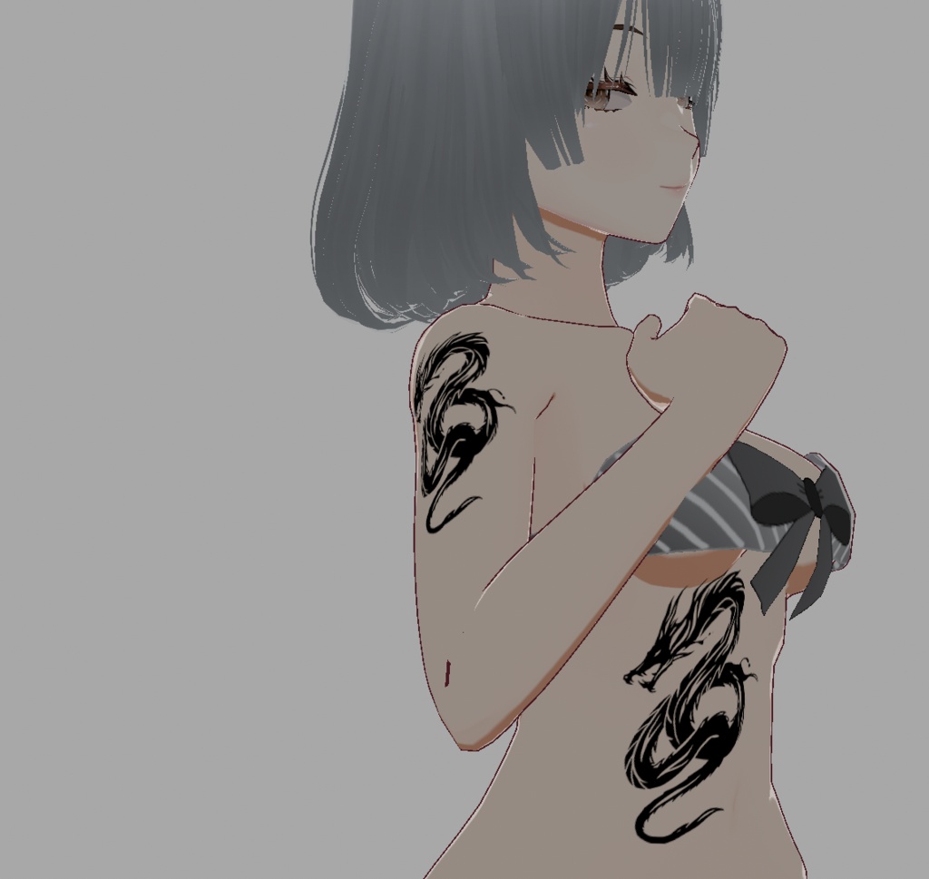 青龍のワンポイントタトゥ - VRoidテクスチャ - 高解像度png or ai