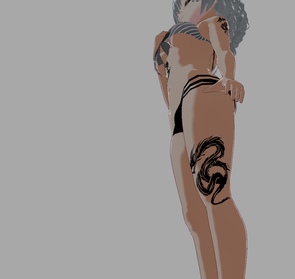 青龍のワンポイントタトゥ - VRoidテクスチャ - 高解像度png or ai