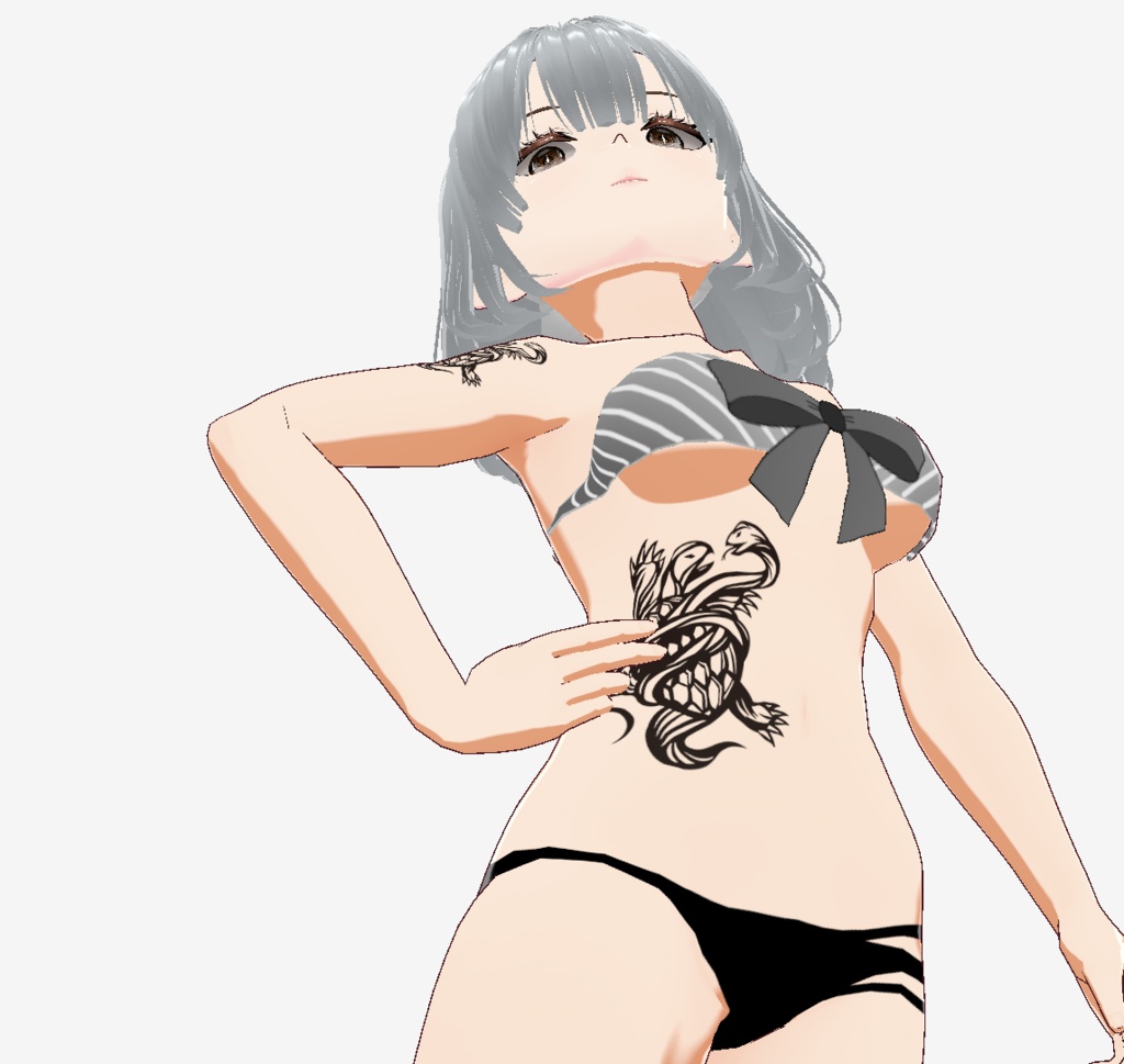 玄武のワンポイントタトゥ - VRoidテクスチャ - 高解像度png or ai