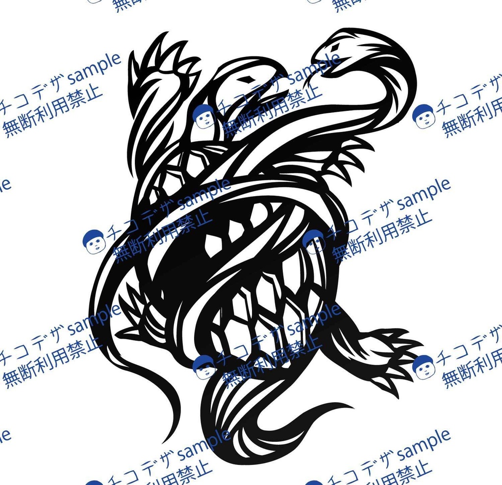 玄武のワンポイントタトゥ - VRoidテクスチャ - 高解像度png or ai