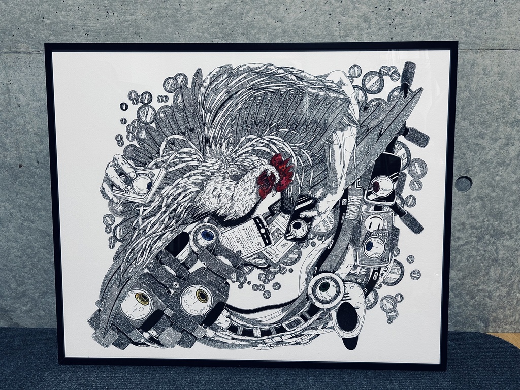 八方睨み鳳凰図（展示印刷）