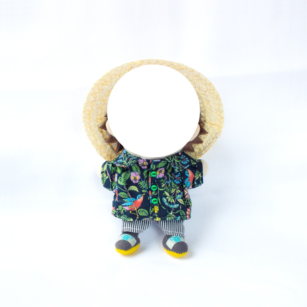 夏のトリ柄シャツ