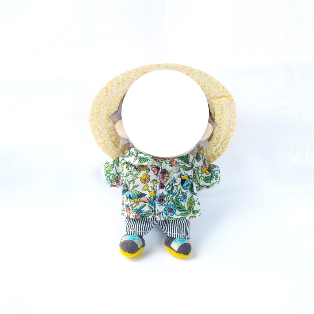 夏のトリ柄シャツ