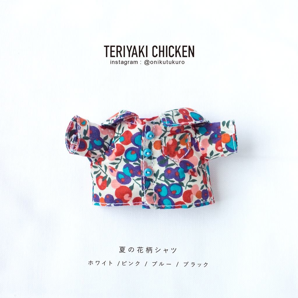 夏の花柄シャツ