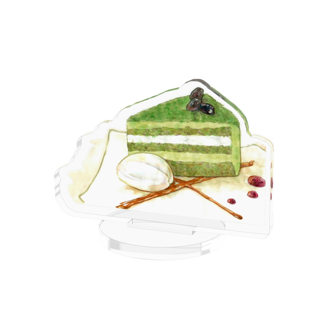 抹茶ケーキのアクリルスタンド