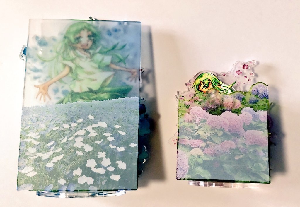 紫陽花弥葉のアクリルジオラマ