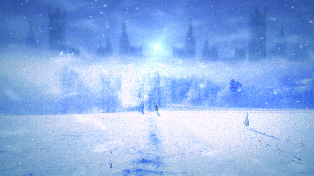 【無料】雪原の灯火 シネマチックループ背景 無料サンプル |Frost × Snow ver 1080p|ココフォリア・VTuber歌枠・TRPG対応 【動作確認版 / 商用利用可 / フリー素材】