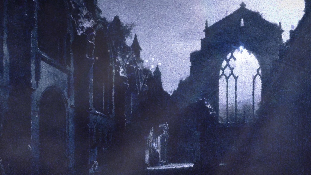 【動画素材】廃礼拝堂 シネマチックループ背景 Dusk ver |薄明かりの廃墟・幻想・夜活|Light ver・Rain ver 2バリエーション |4K+1080p|ココフォリア・VTuber歌枠・TRPG対応 【20秒シームレスループ / 音声なし / 商用利用可】