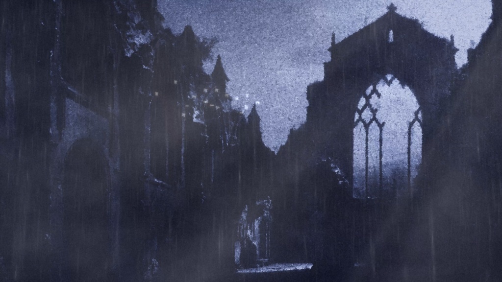 【動画素材】廃礼拝堂 シネマチックループ背景 Dusk ver |薄明かりの廃墟・幻想・夜活|Light ver・Rain ver 2バリエーション |4K+1080p|ココフォリア・VTuber歌枠・TRPG対応 【20秒シームレスループ / 音声なし / 商用利用可】