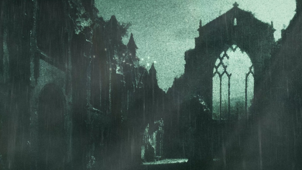 【動画素材】廃礼拝堂 シネマチックループ背景 Emerald ver |緑の廃墟・異界・ファンタジー|Light ver・Rain ver 2バリエーション |4K+1080p|ココフォリア・VTuber歌枠・TRPG対応 【20秒シームレスループ / 音声なし / 商用利用可】