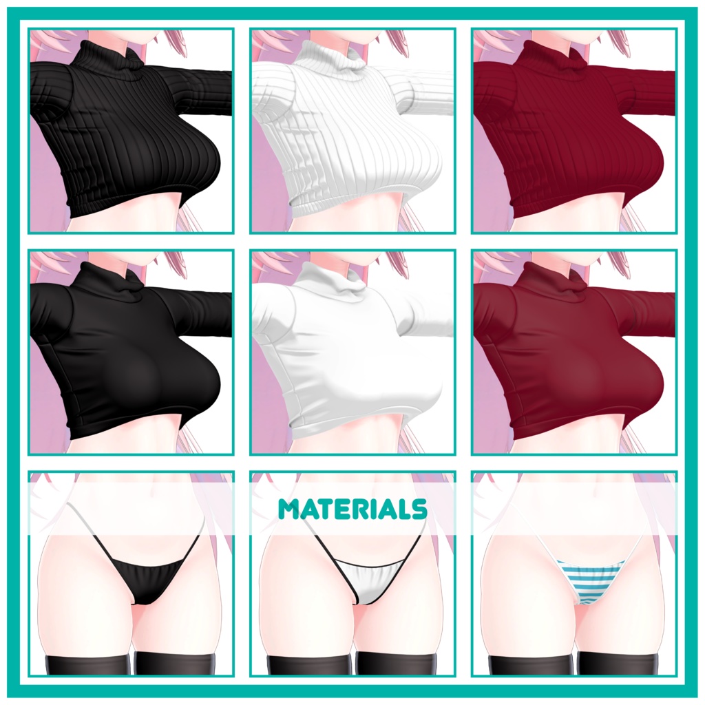 「セレスティア」Croptop Turtleneck Sweater for Selestia