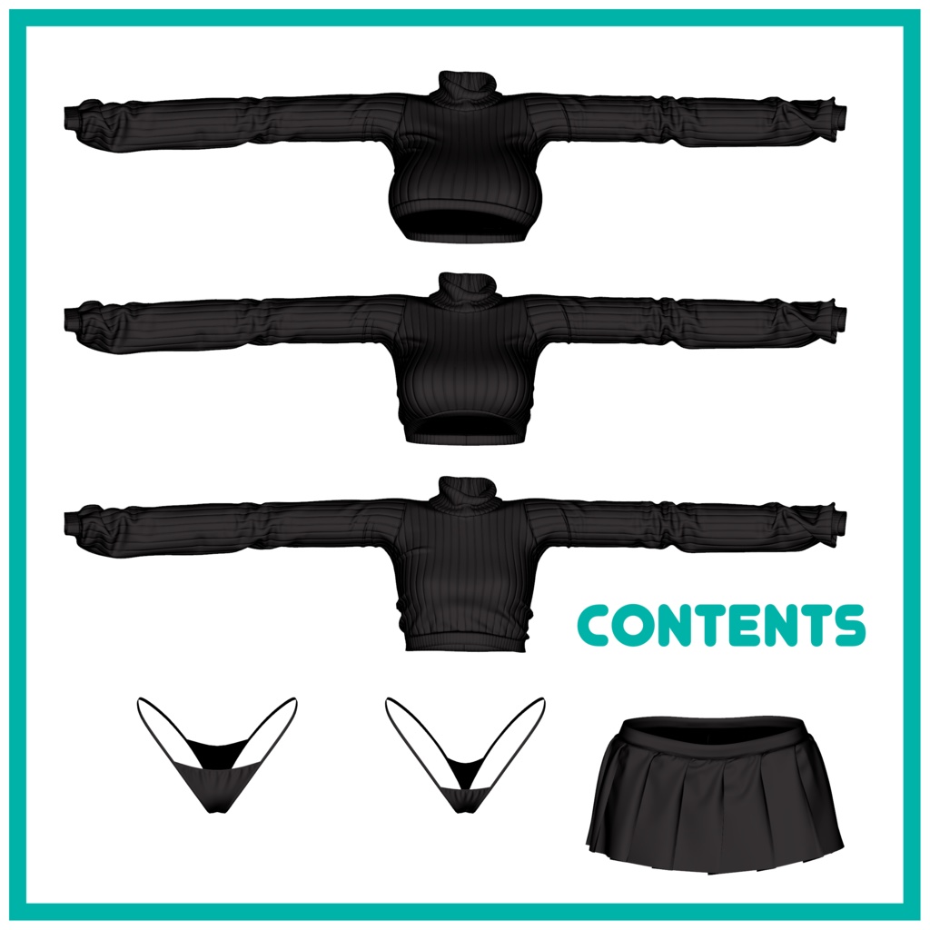 「セレスティア」Croptop Turtleneck Sweater for Selestia