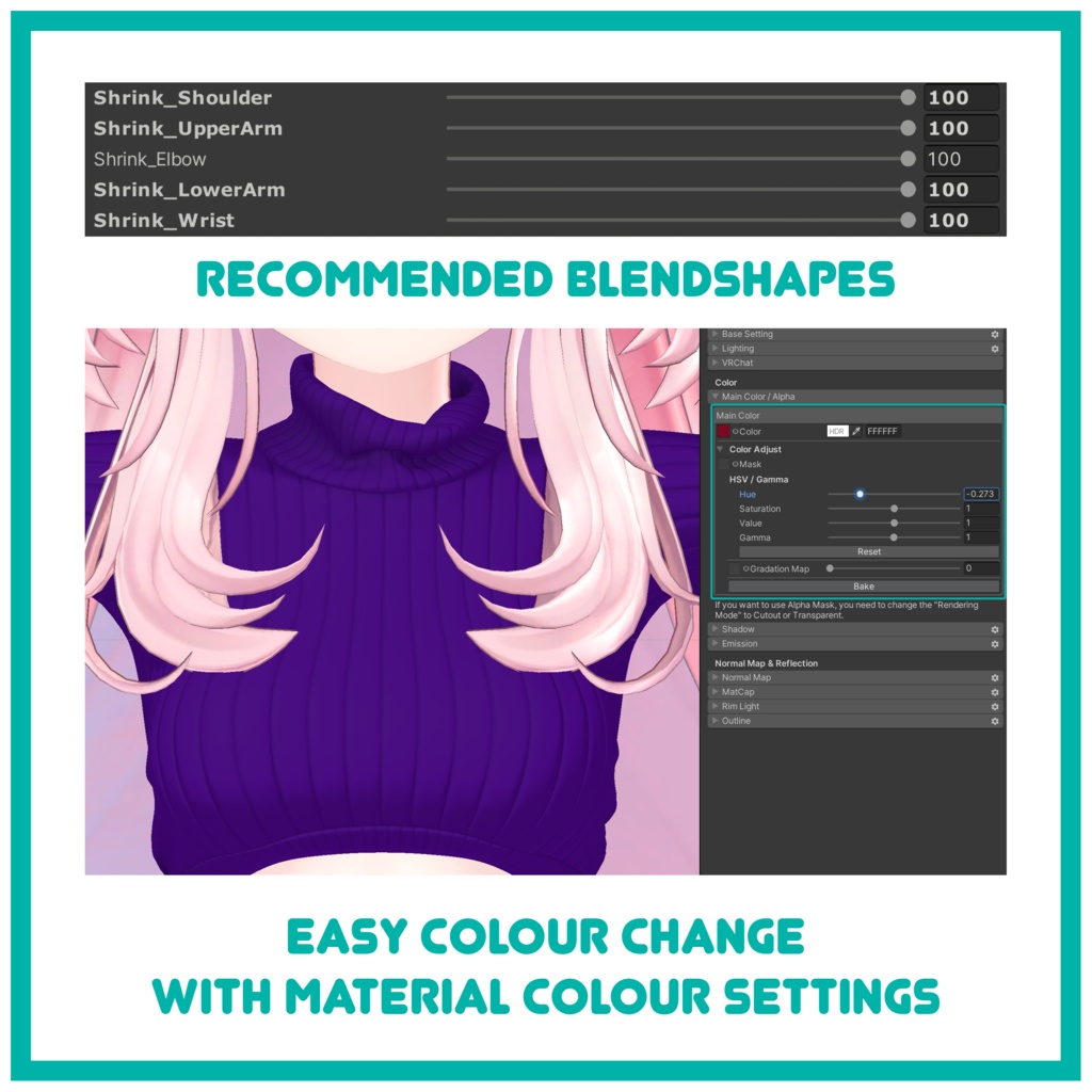 「セレスティア」Croptop Turtleneck Sweater for Selestia