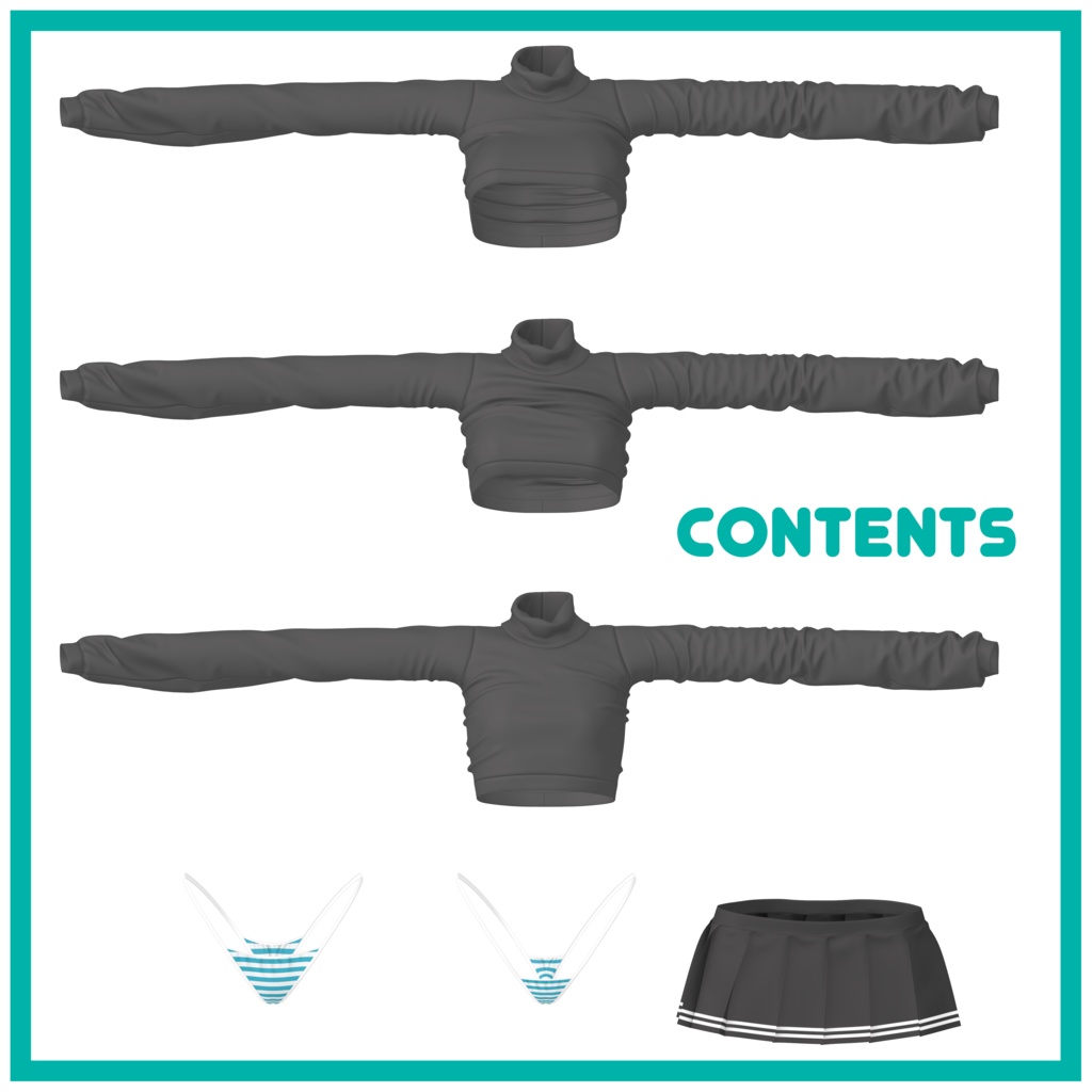 「シフォン | ライム」Croptop Turtleneck Sweater for Chiffon & Lime