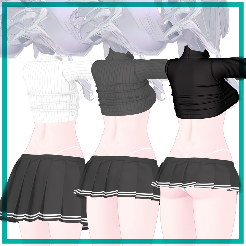 「シフォン | ライム」Croptop Turtleneck Sweater for Chiffon & Lime