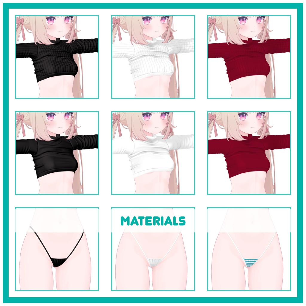 「シフォン | ライム」Croptop Turtleneck Sweater for Chiffon & Lime