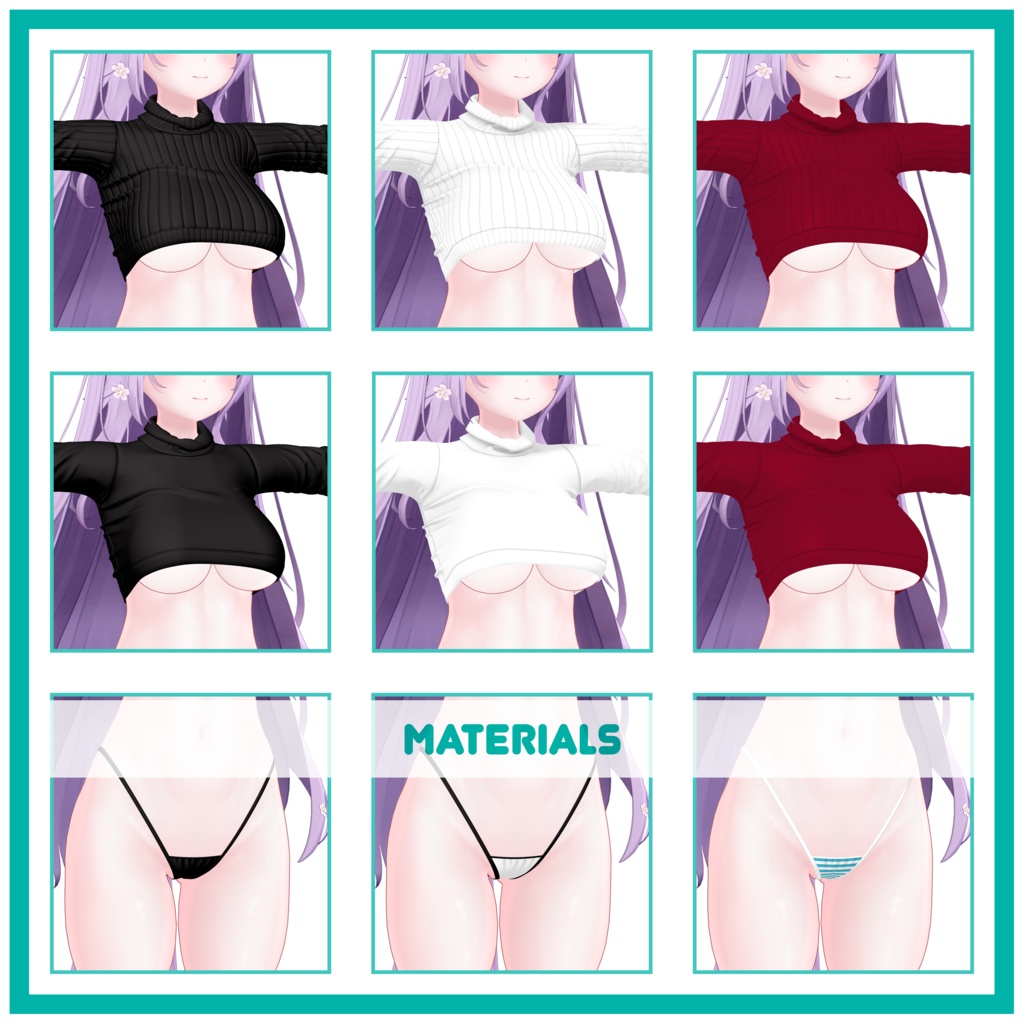 「萌」Croptop Turtleneck Sweater for Moe