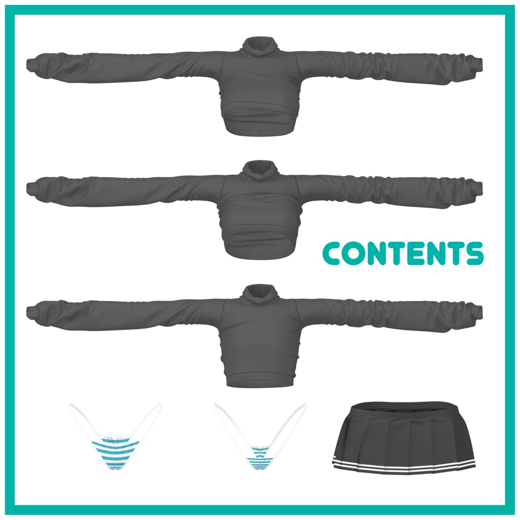 「萌」Croptop Turtleneck Sweater for Moe